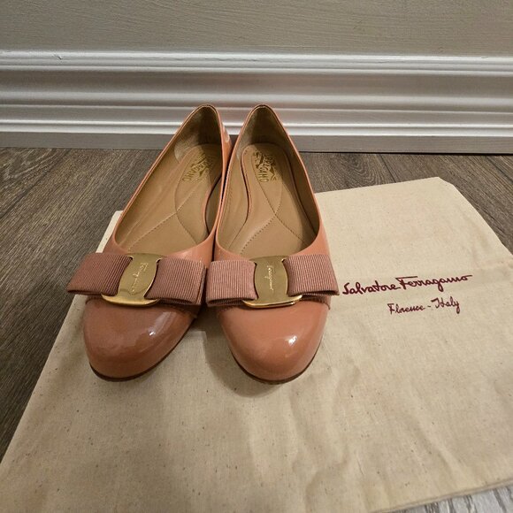 SALVATORE FERRAGAMO - Varina Ballet Flat - Pink - Size 34 - Picture 3 of 6